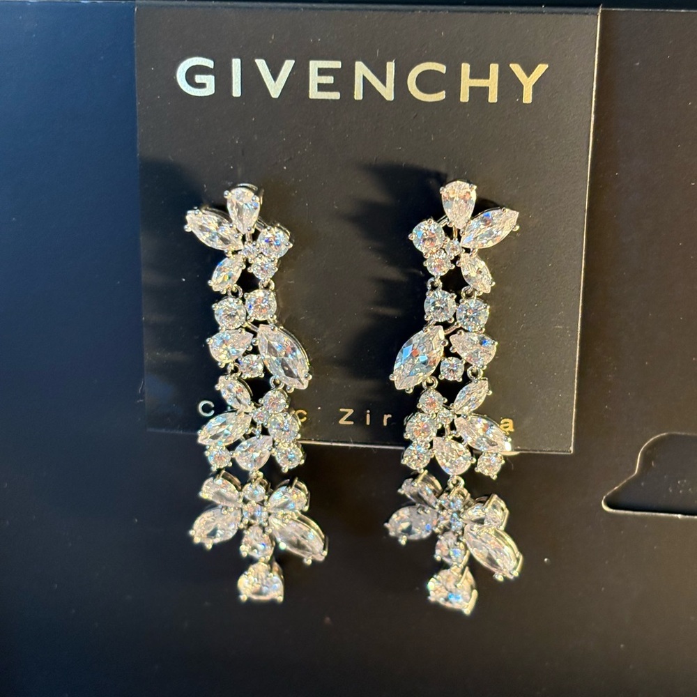Givenchy Cubic Zirconia Floral Earrings